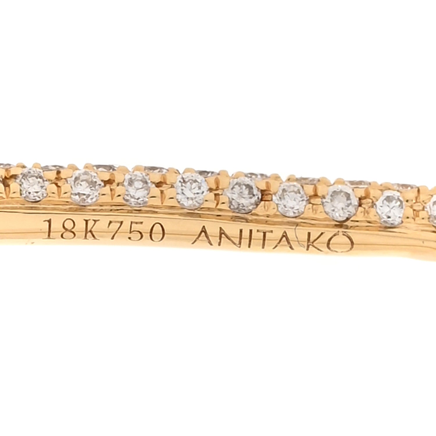 Anita Ko 18K Yellow Gold Diamond Safety Pin Earring 4 of 5