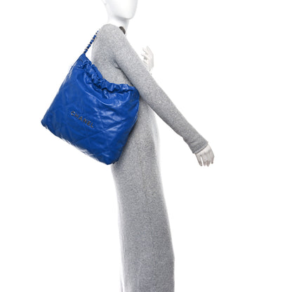 Chanel Shiny Calfskin Quilted Chanel 22 Blue 2 of 12