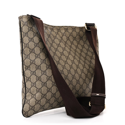 Gucci GG Supreme Monogram Medium Flat Messenger Bag Dark Brown 3 of 10