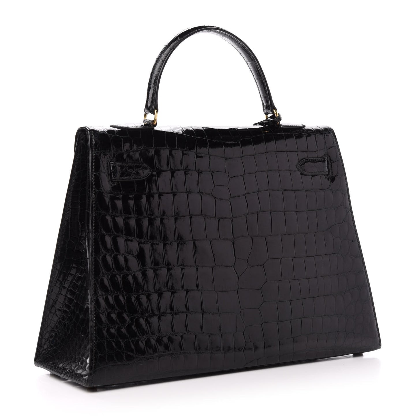 Shiny Crocodile Kelly Sellier 32 Black