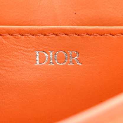 Christian Dior Smooth Calfskin Saddle Card Holder On Strap Orange 7 of 13