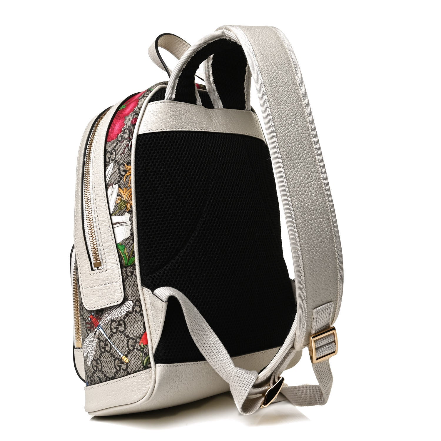 Gucci GG Supreme Monogram Flora Web Small Ophidia Day Backpack White 3 of 12