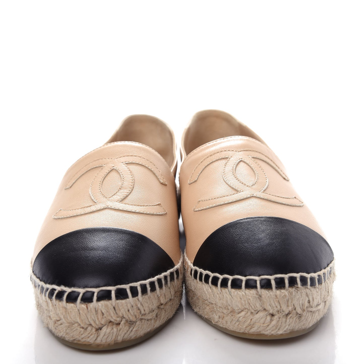 Lambskin CC Espadrilles 38 Beige Black