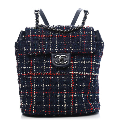 Chanel Tweed Small Urban Spirit Backpack Blue Red White 1 of 9