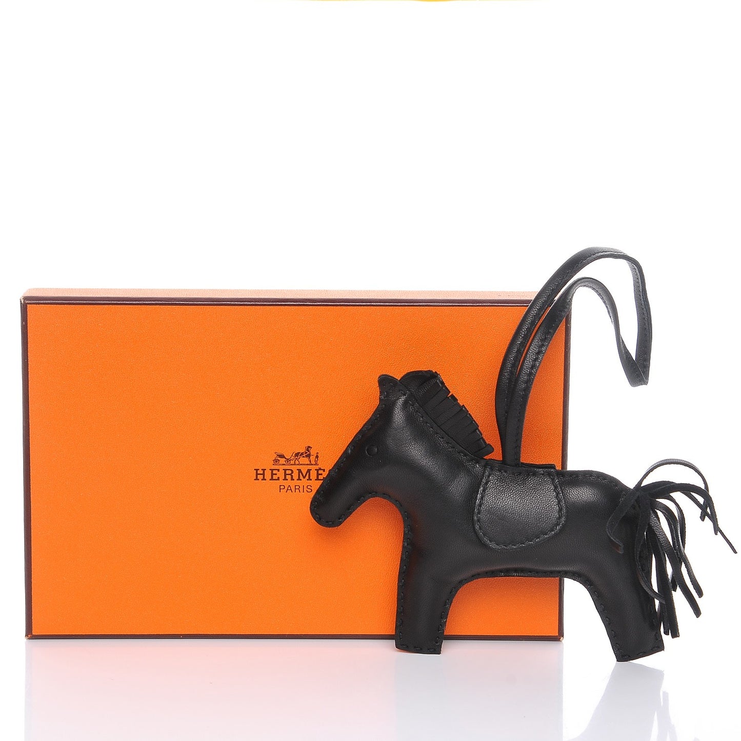 Milo Lambskin Grigri Rodeo Horse Bag Charm MM So Black
