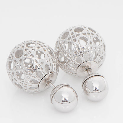 Christian Dior Cannage Mise En Dior Tribal Earrings Silver 4 of 6