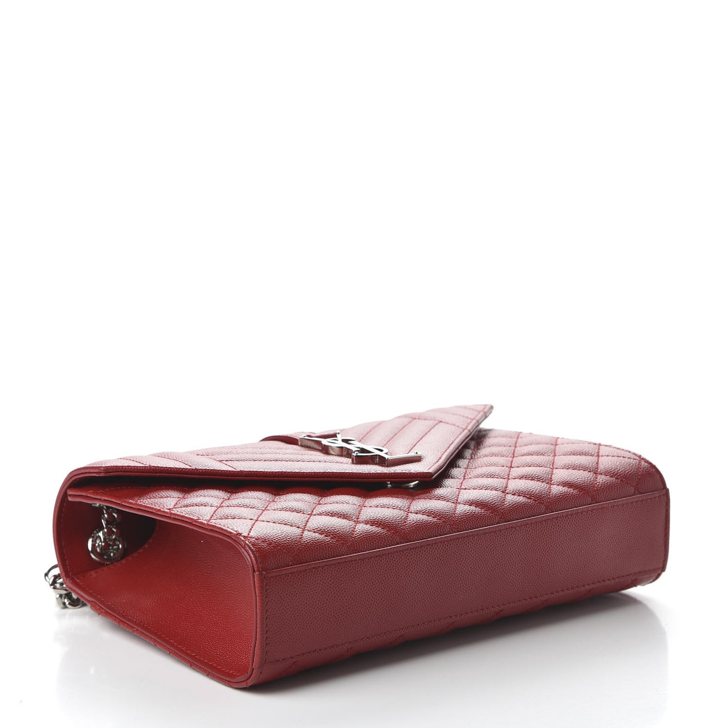 Grain De Poudre Textured Mixed Matelasse Triquilt Medium Monogram Satchel New Red