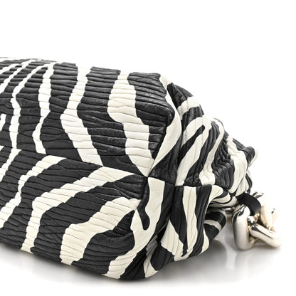 Bottega Veneta Nappa Zebra Print The Pouch Chain White Black 9 of 10