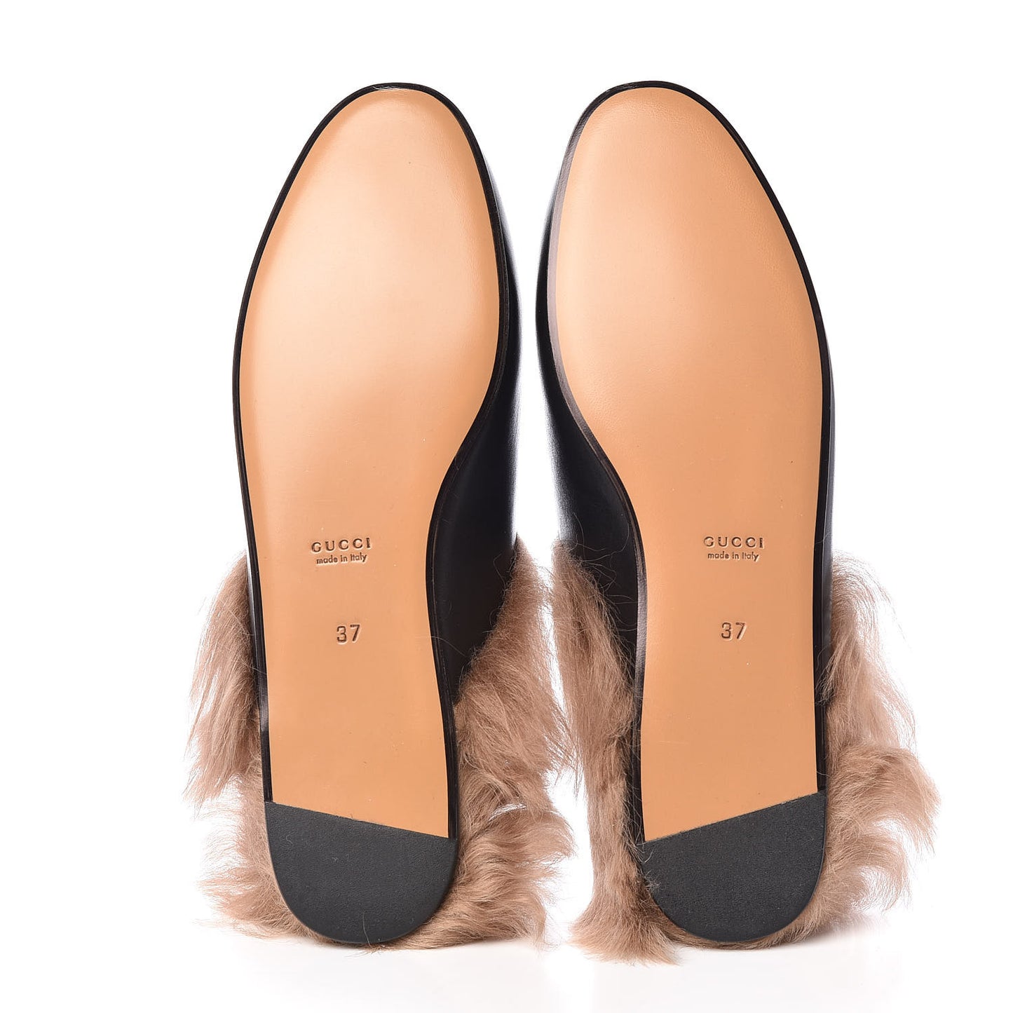 Calfskin Fur Womens Princetown Slippers 37 Black