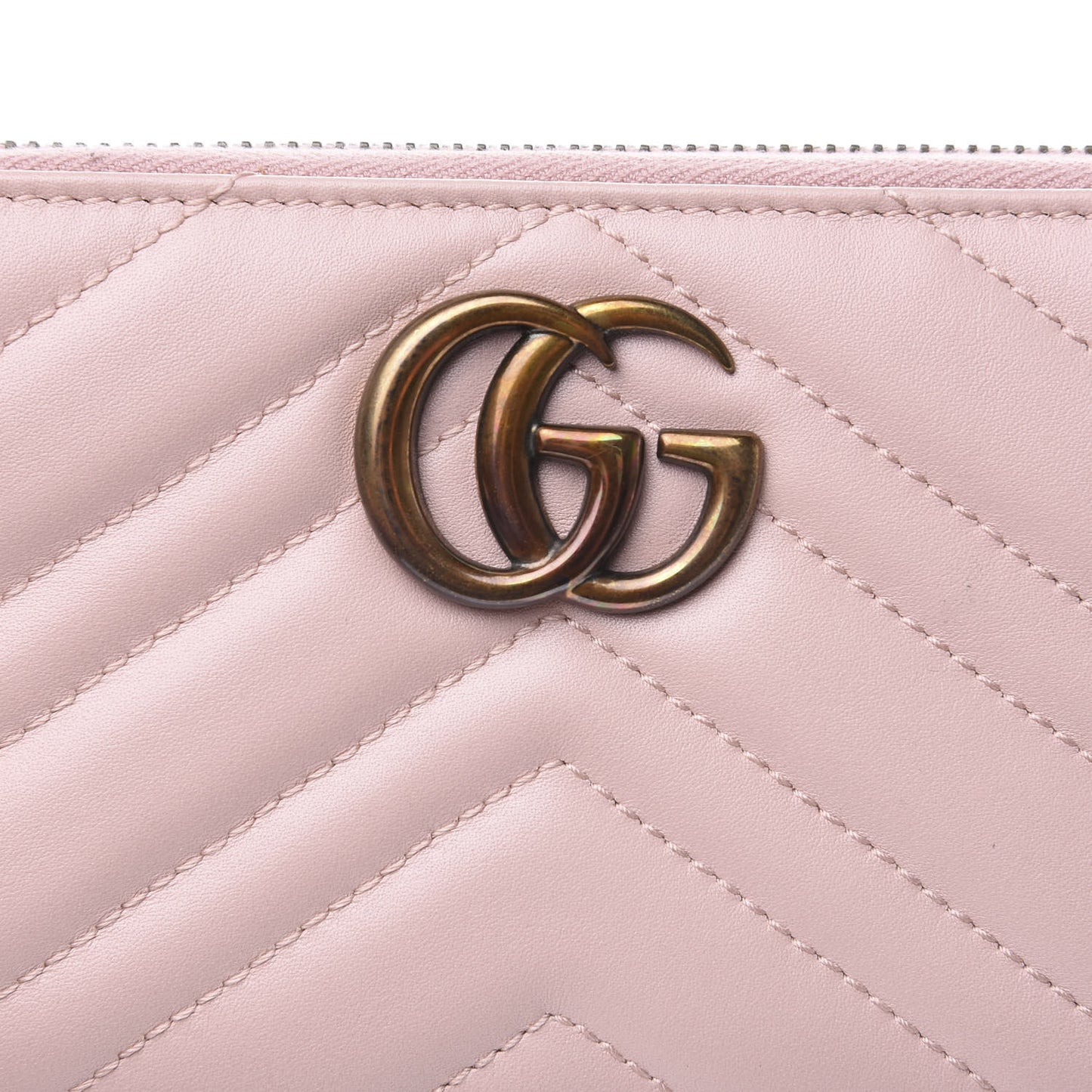 Calfskin Matelasse GG Marmont Zip Around Wallet Perfect Pink