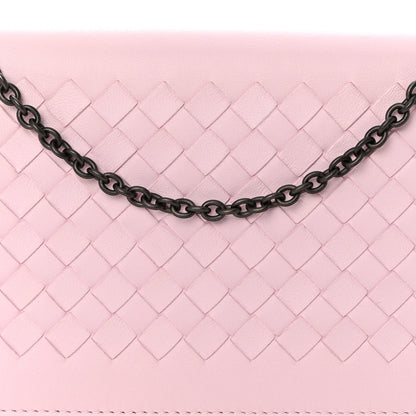 Bottega Veneta Nappa Intrecciato Continental Wallet on Chain Pink 8 of 10