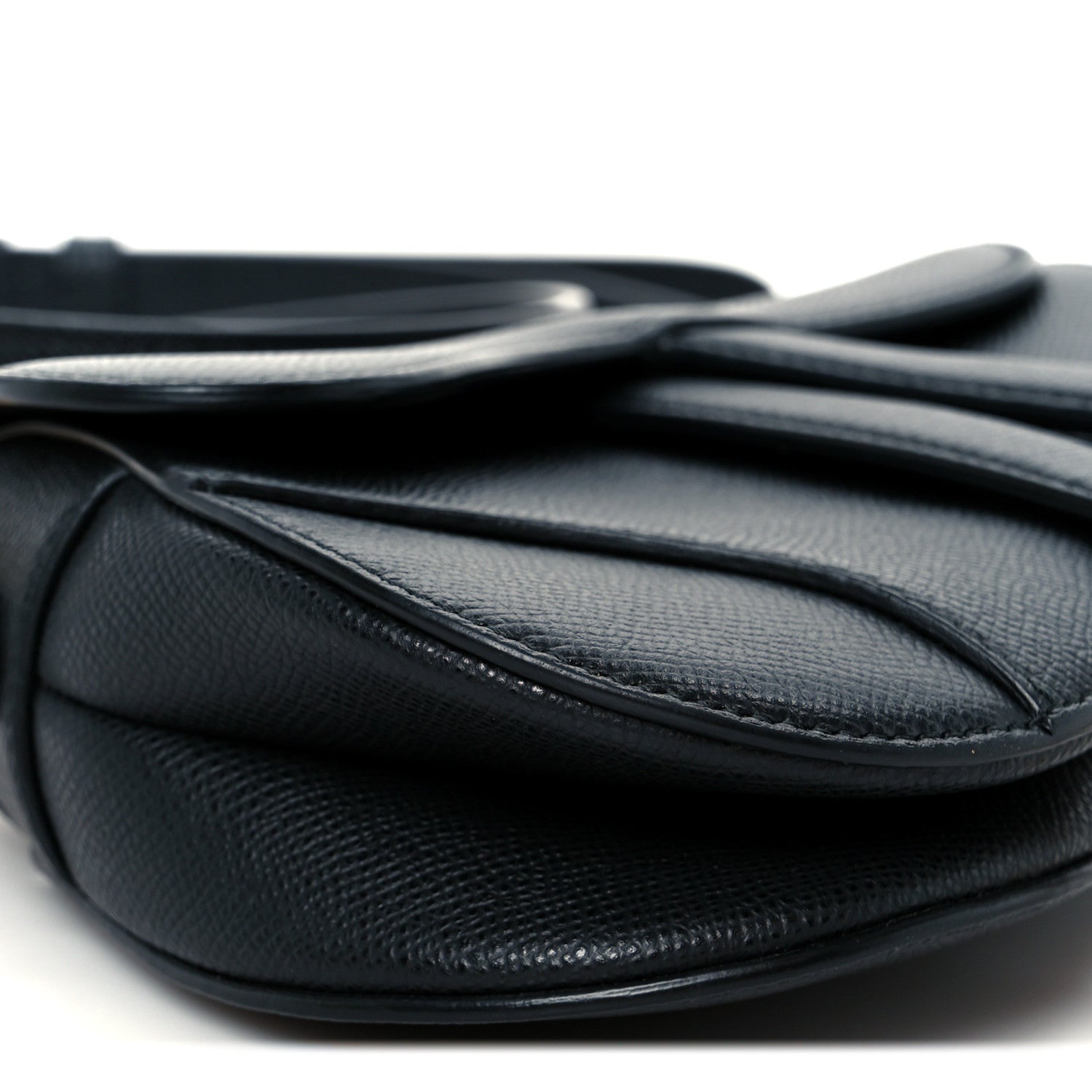 Christian Dior Grained Calfskin Mini Saddle Bag With Strap Black 9 of 11