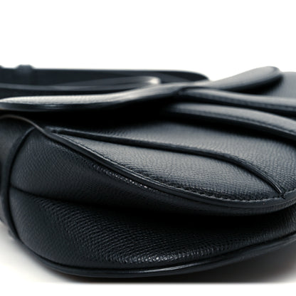 Christian Dior Grained Calfskin Mini Saddle Bag With Strap Black 9 of 11
