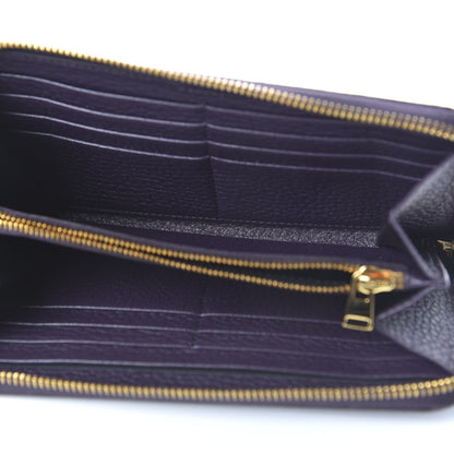 Tom Ford Grained Calfskin TF Zip Around Wallet Dark Purple 5 of 9