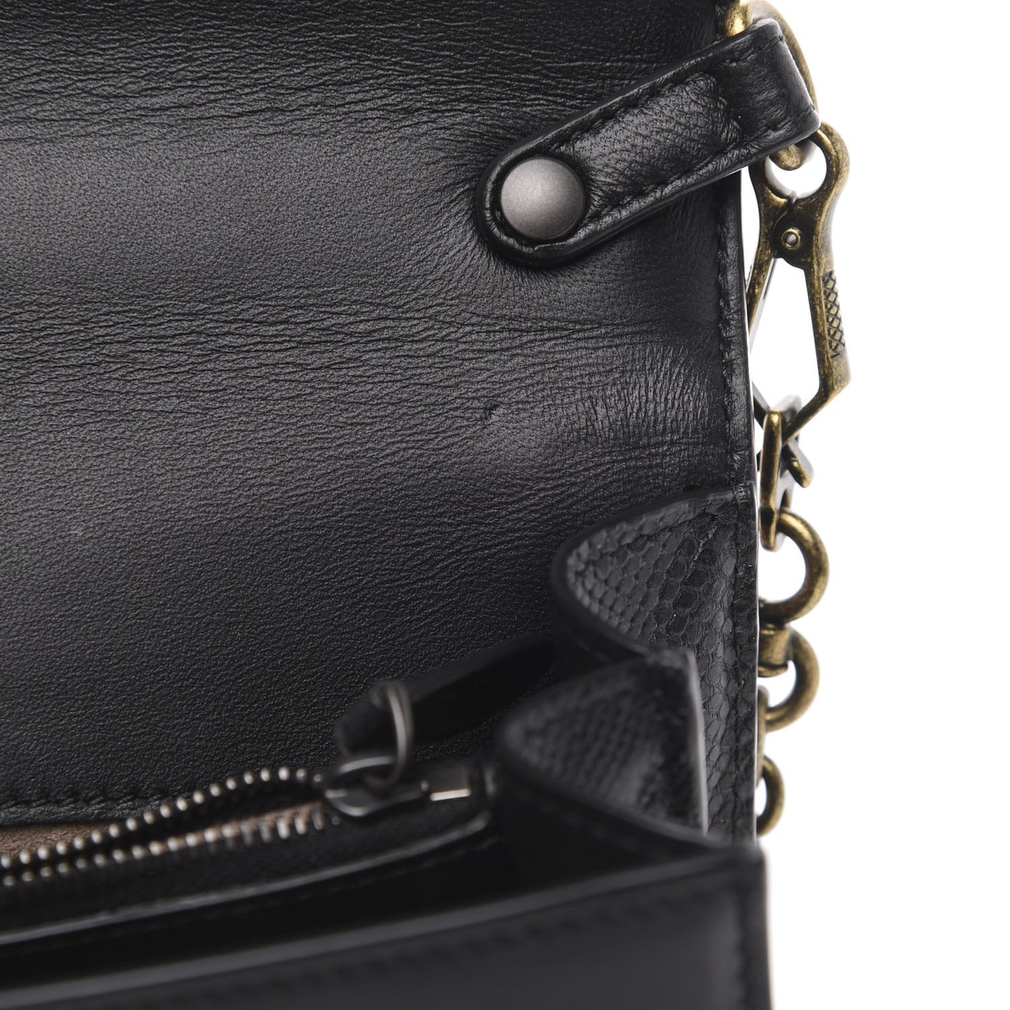 Pony Hair Karung BV Patch Knot Chain Clutch Black Monalisa Orange
