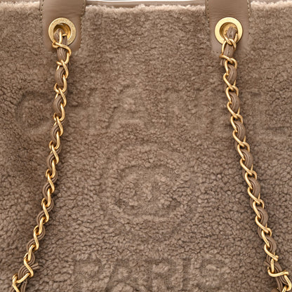 Chanel Shearling Lambskin Medium Deauville Tote Brown 10 of 12
