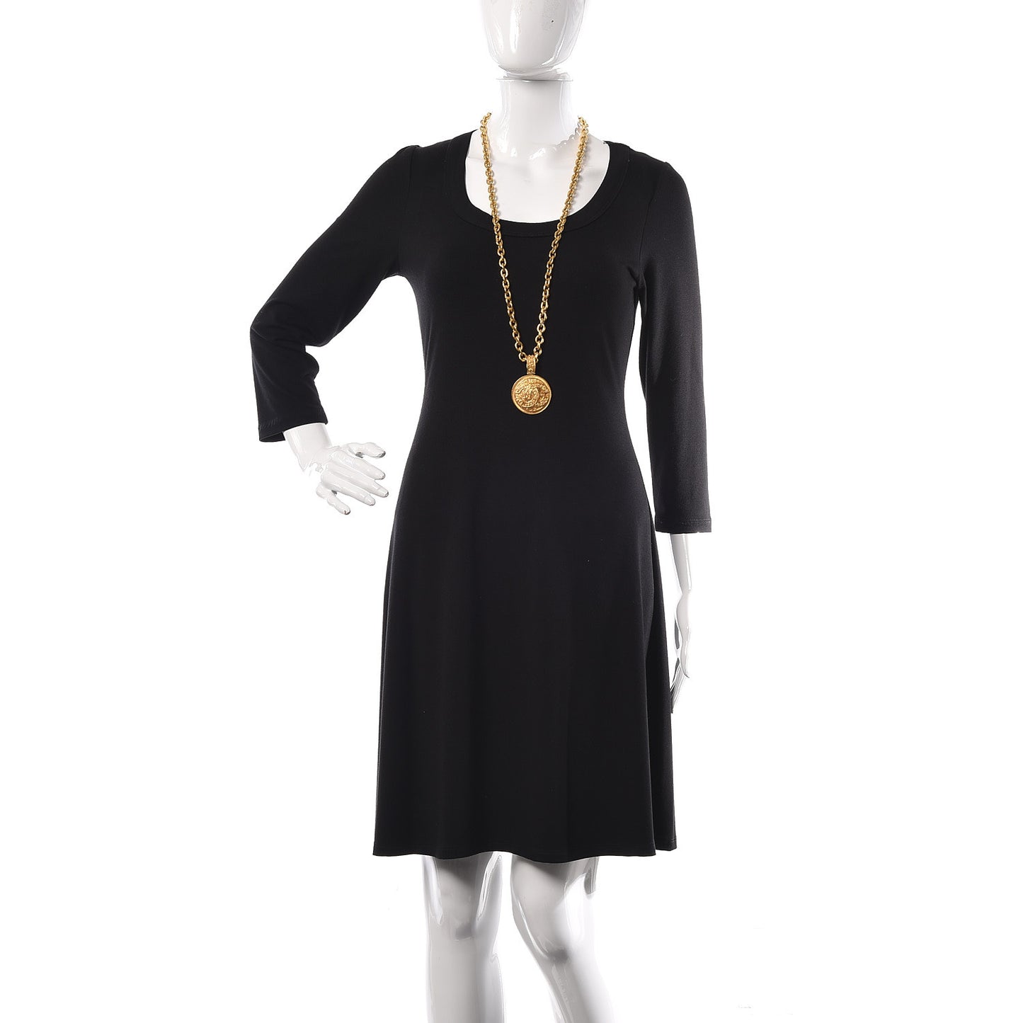 CC Chain Pendant Long Necklace Gold