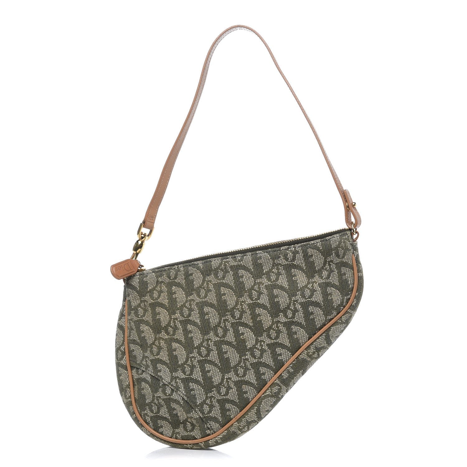 Christian Dior Monogram Mini Saddle Pochette Green 1 of 8