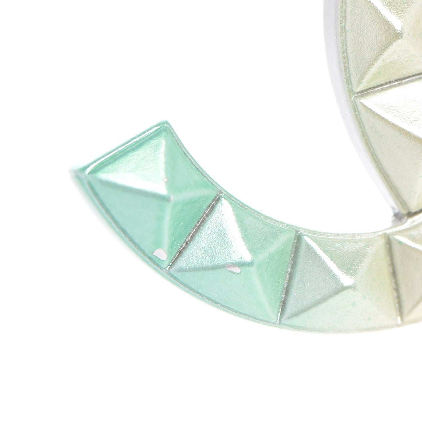Metal Studded CC Rainbow Brooch Multicolor