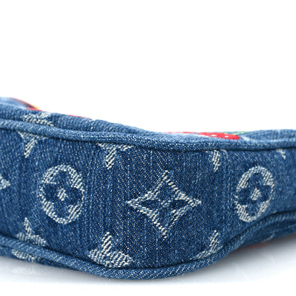 Louis Vuitton LV X TM Monogram Denim Cerises Pochette Accessories Blue 10 of 11