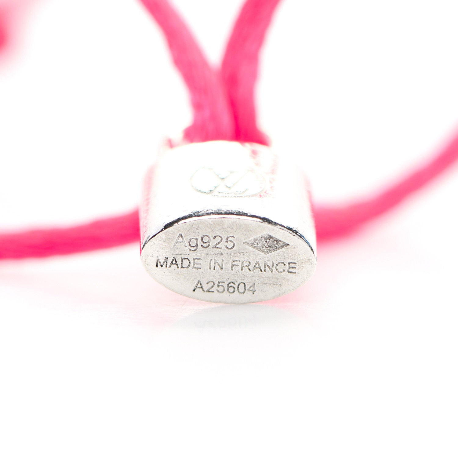 Louis Vuitton X UNICEF Sterling Silver Lockit Bracelet Neon Pink 4 of 5