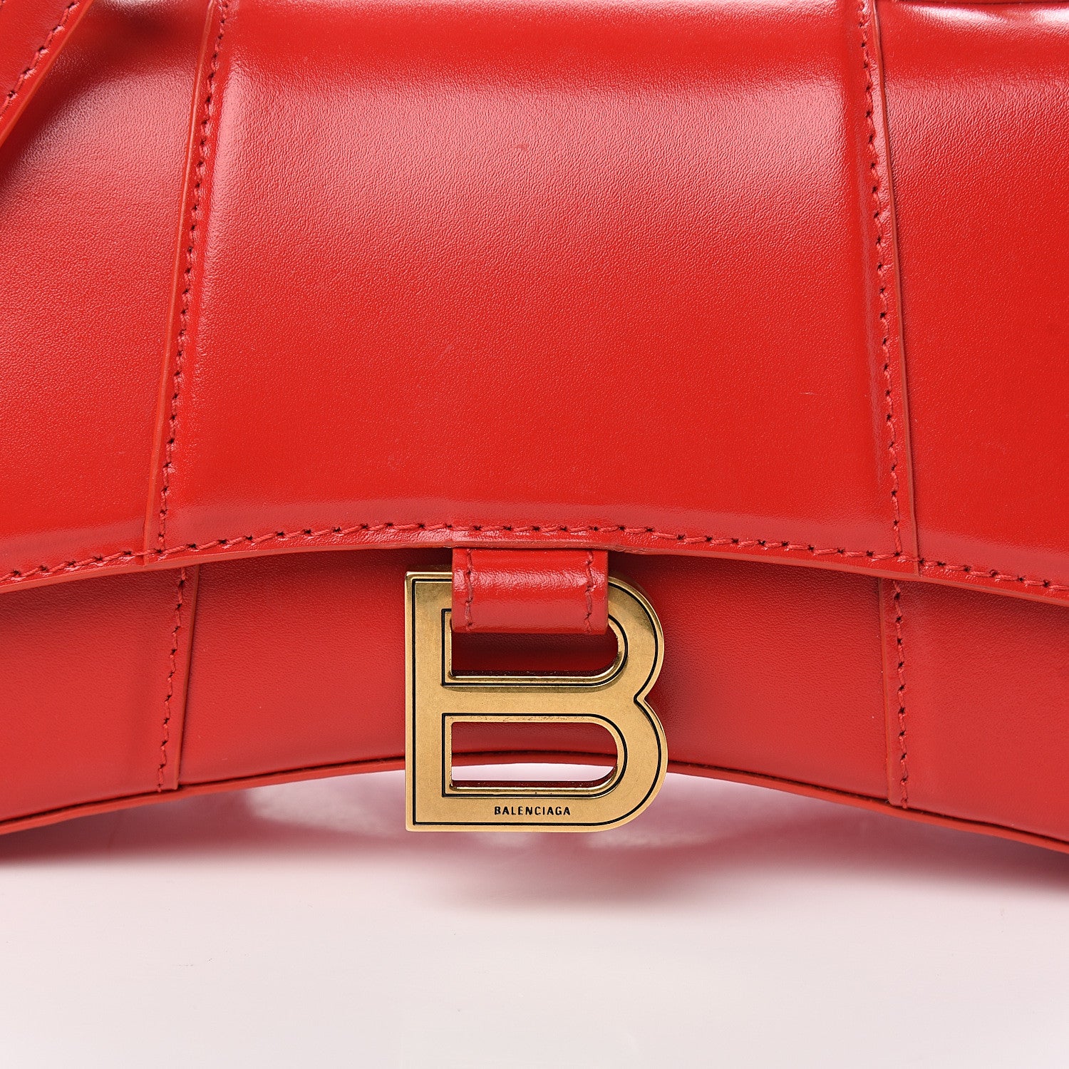 Balenciaga Shiny Box Calfskin Hourglass Top Handle Bag XS Bright Red 8 of 8