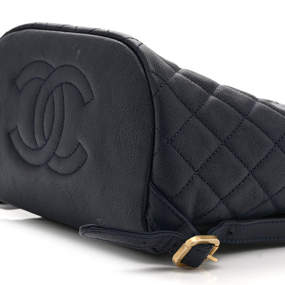 Chanel Caviar Quilted Filigree Backpack Navy 10 of 10