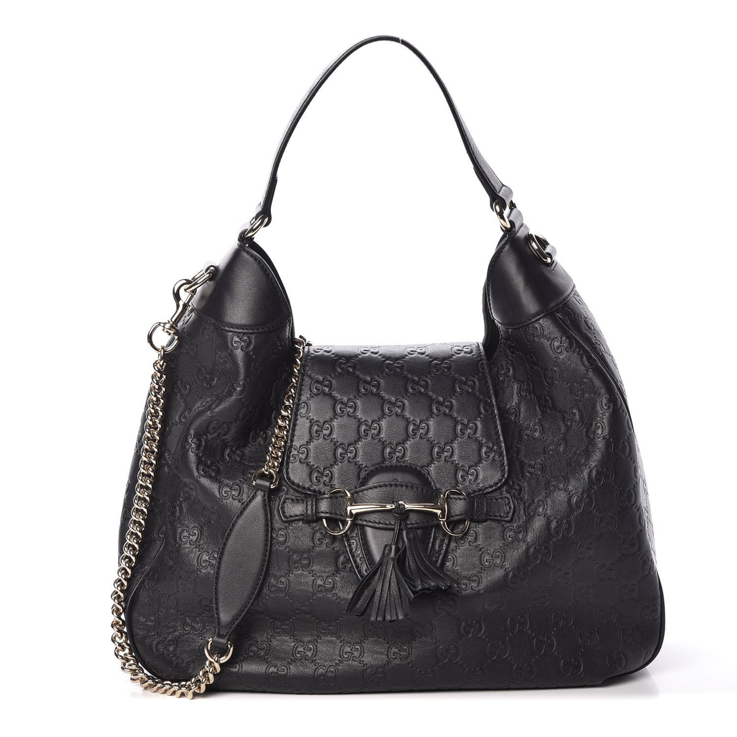 Guccissima Medium Emily Hobo Black