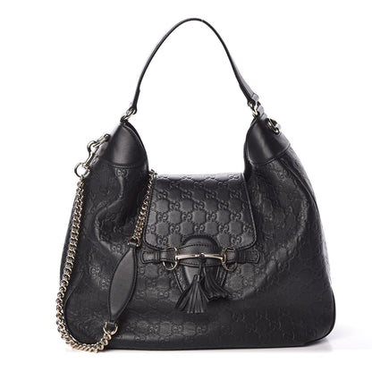 Gucci Guccissima Medium Emily Hobo Black 1 of 9