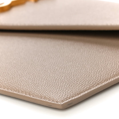 Saint Laurent Grain De Poudre Uptown Pouch Dark Beige 10 of 11