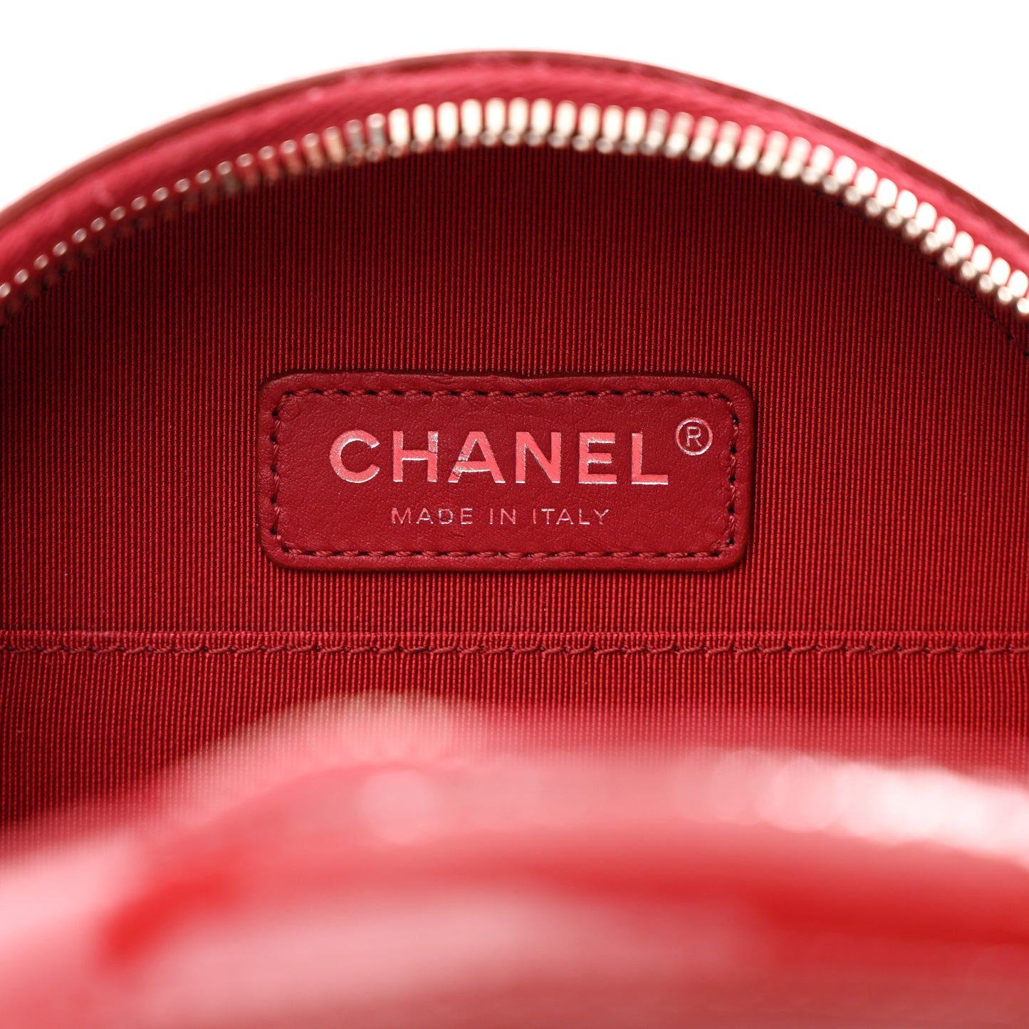 Patent Round As Earth Evening Bag Red