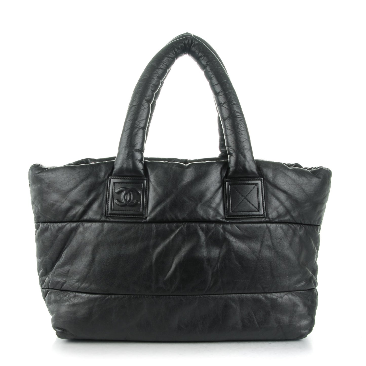 Lambskin Quilted Medium Coco Cocoon Reversible Tote Black