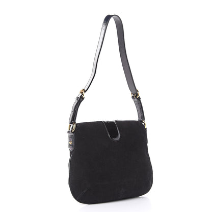 Gucci Suede Wave Flap Bag Black 3 of 13