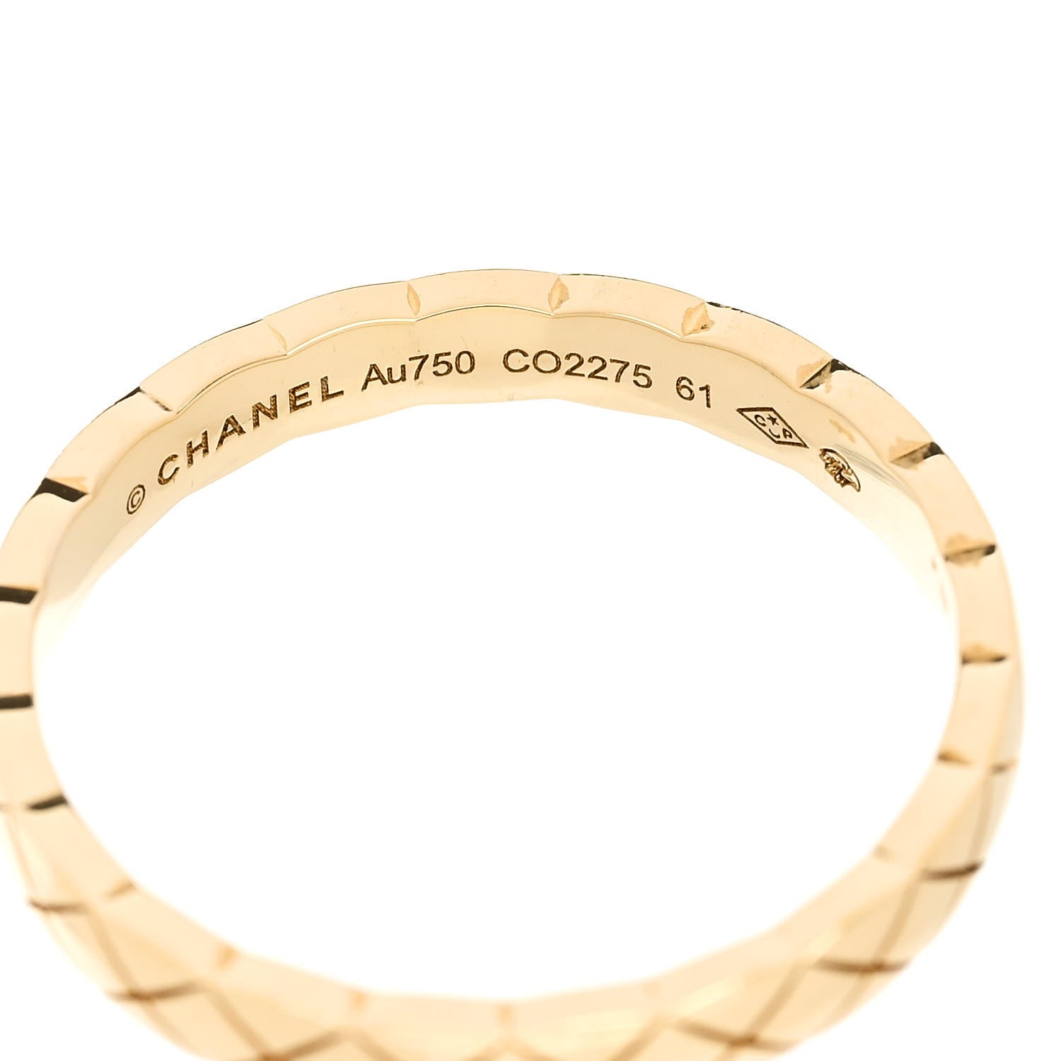 Chanel 18K Yellow Gold Mini Coco Crush Ring 61 9.5 4 of 5