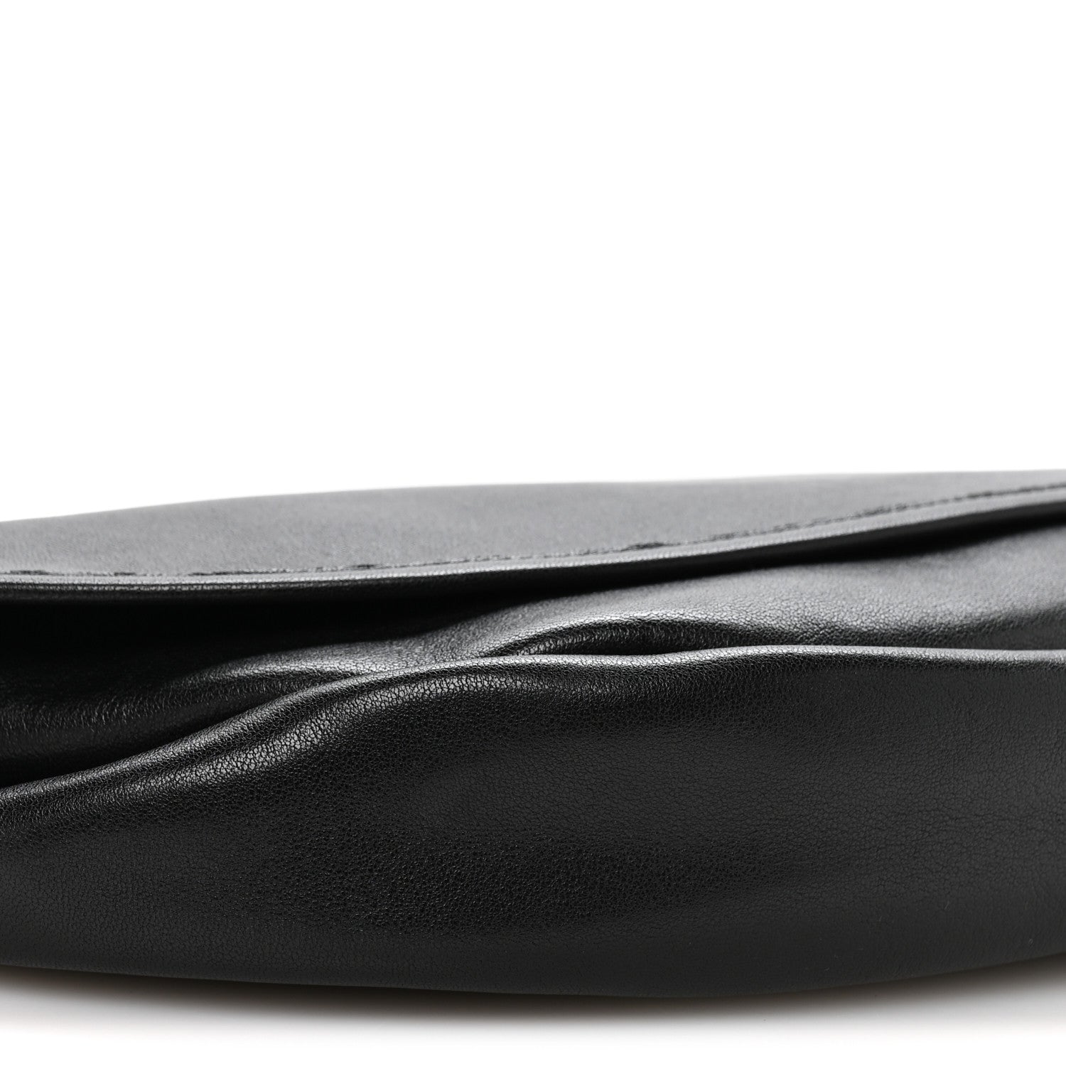 Celine Shiny Lambskin Soft Triomphe Half Moon Bag Black 9 of 10