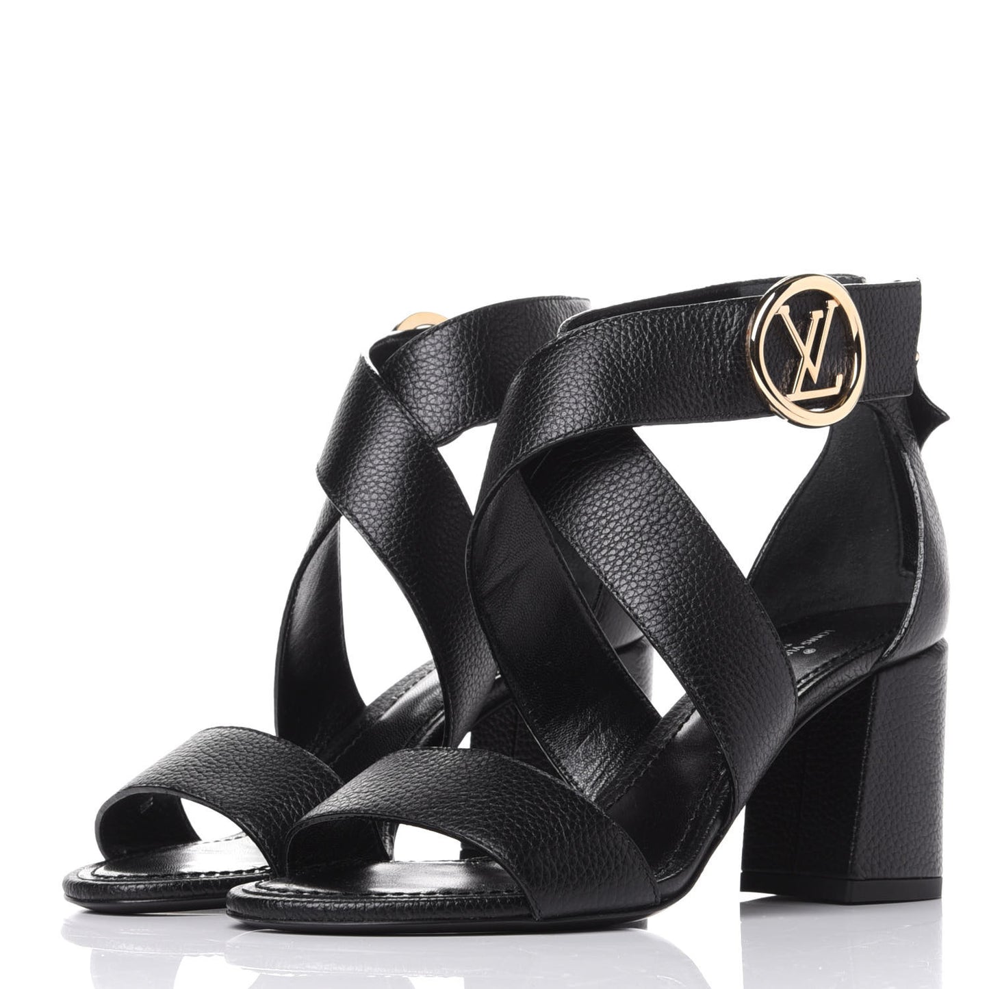 Calfskin Horizon Sandals 35 Black