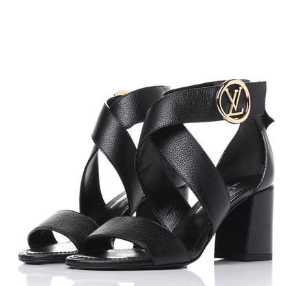 Louis Vuitton Calfskin Horizon Sandals 35 Black 3 of 11