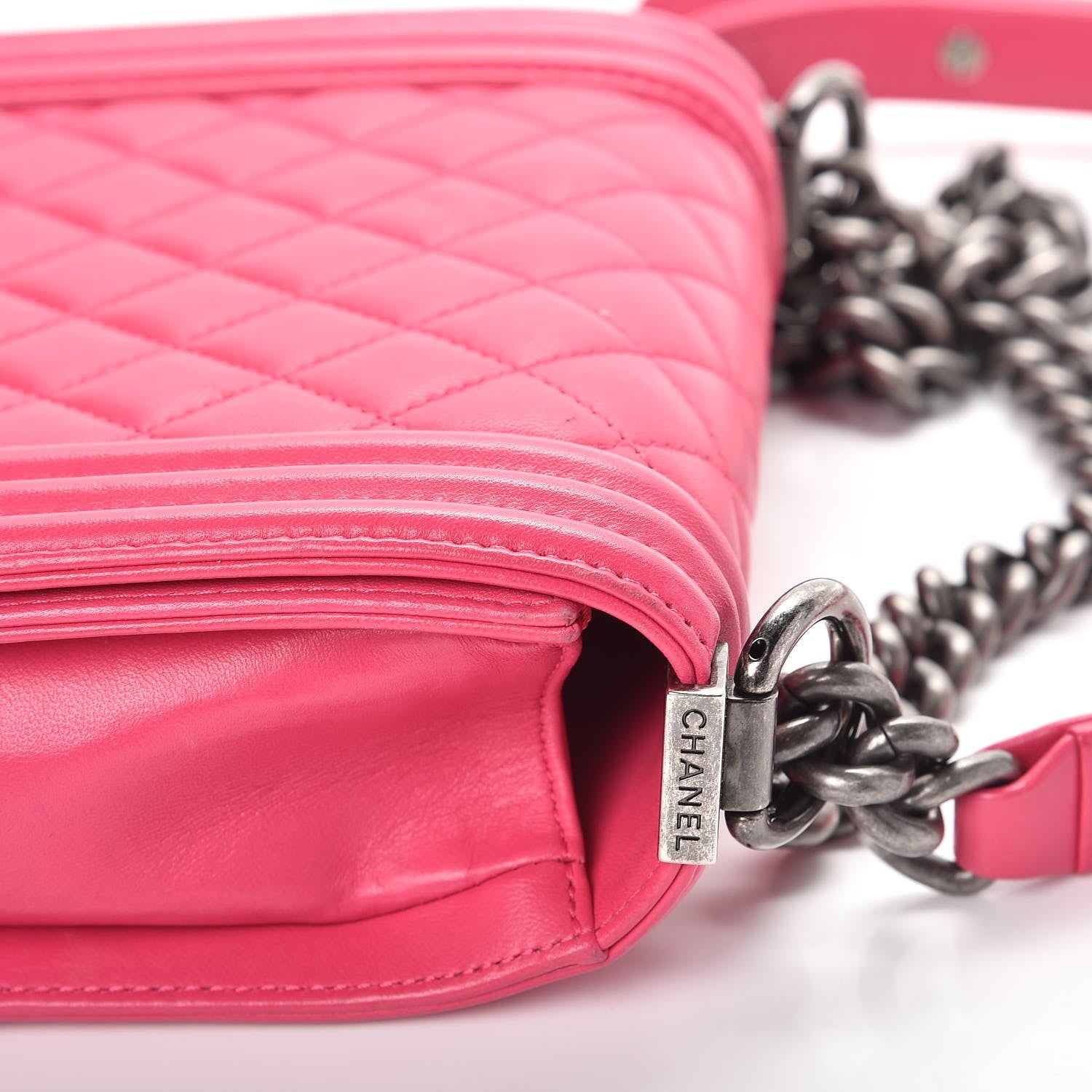 Chanel Lambskin Quilted Small Square Boy Flap Pink 10 of 13