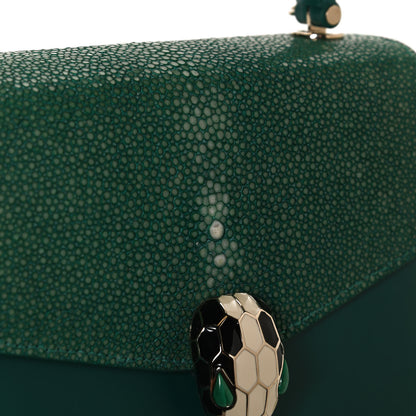Bulgari Calfskin Galuchat Serpenti Forever Crossbody Green 12 of 13