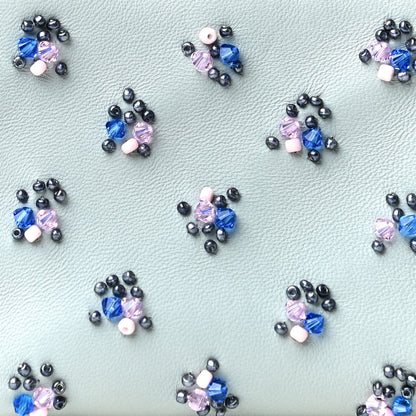 Fendi Goatskin Embellished Micro Peekaboo Iconic Satchel Blue 5 of 5