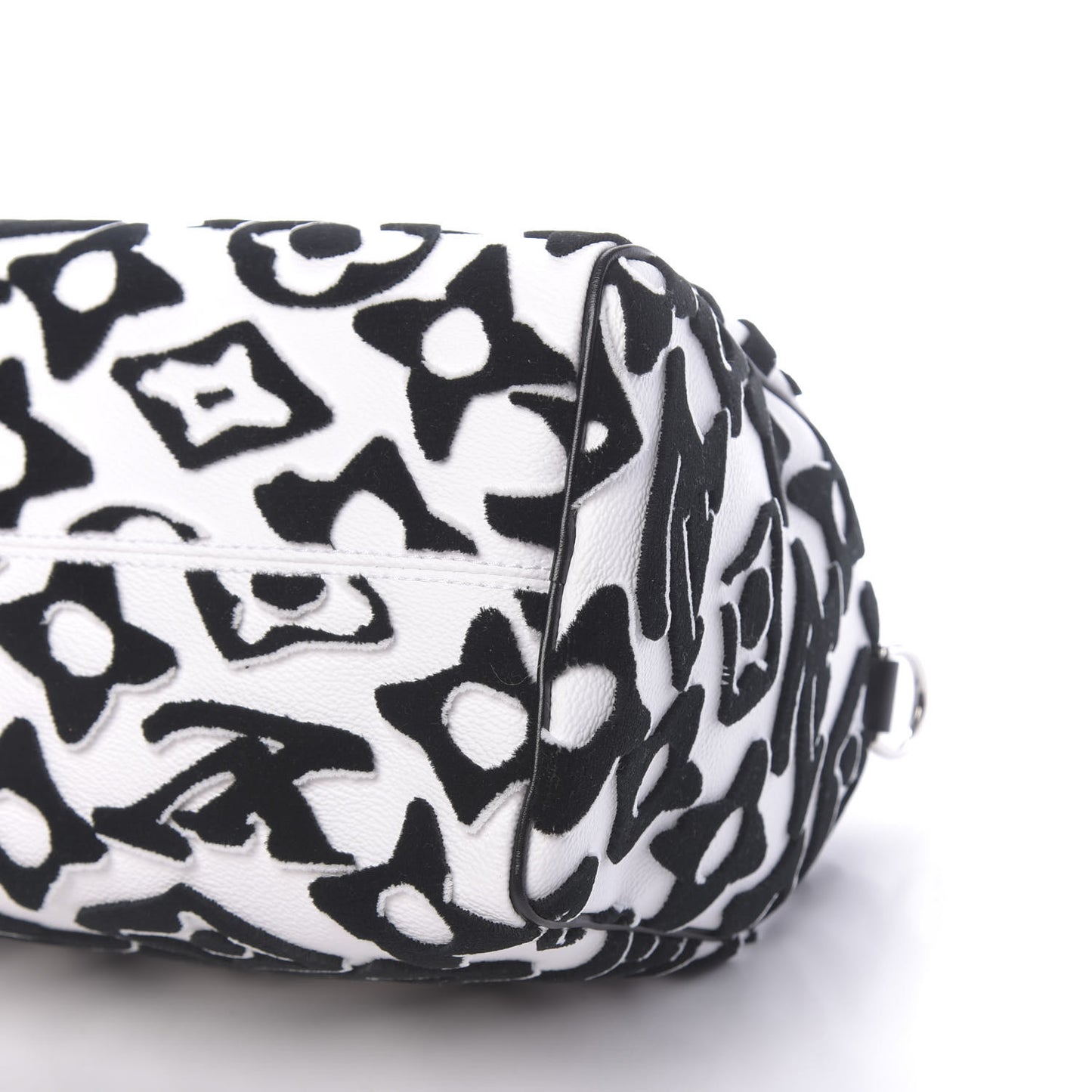 X UF Tufted Monogram Speedy Bandouliere 25 White Black