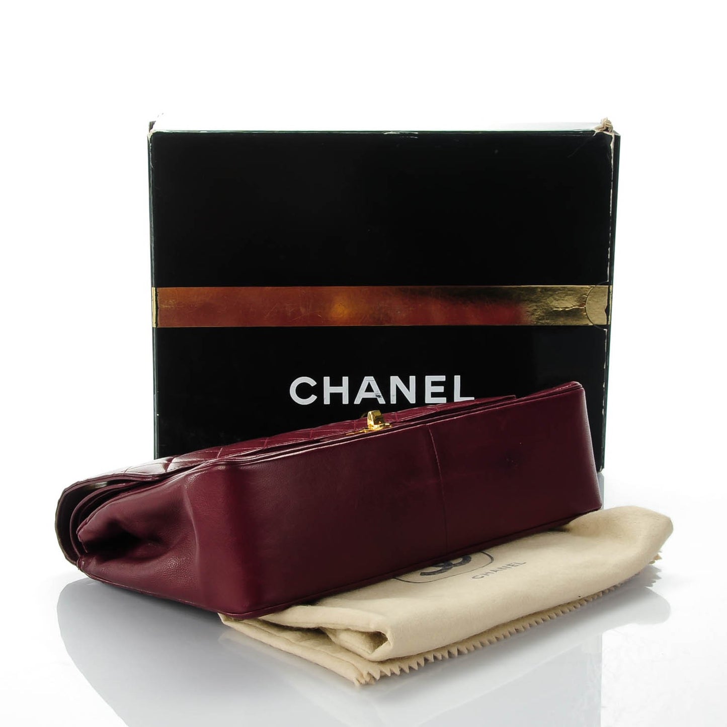 Lambskin Quilted Medium Double Flap Bijoux Chain Bordeaux