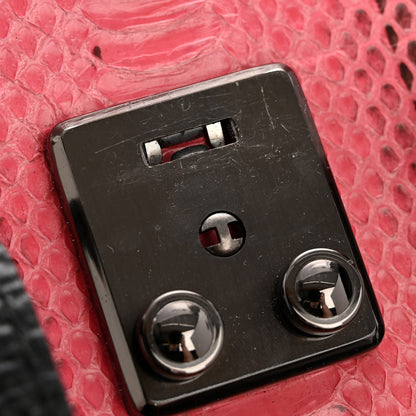 3.1 Phillip Lim Textured Calfskin Elaphe Snakeskin Mini Pashli Satchel Pink Black 11 of 14