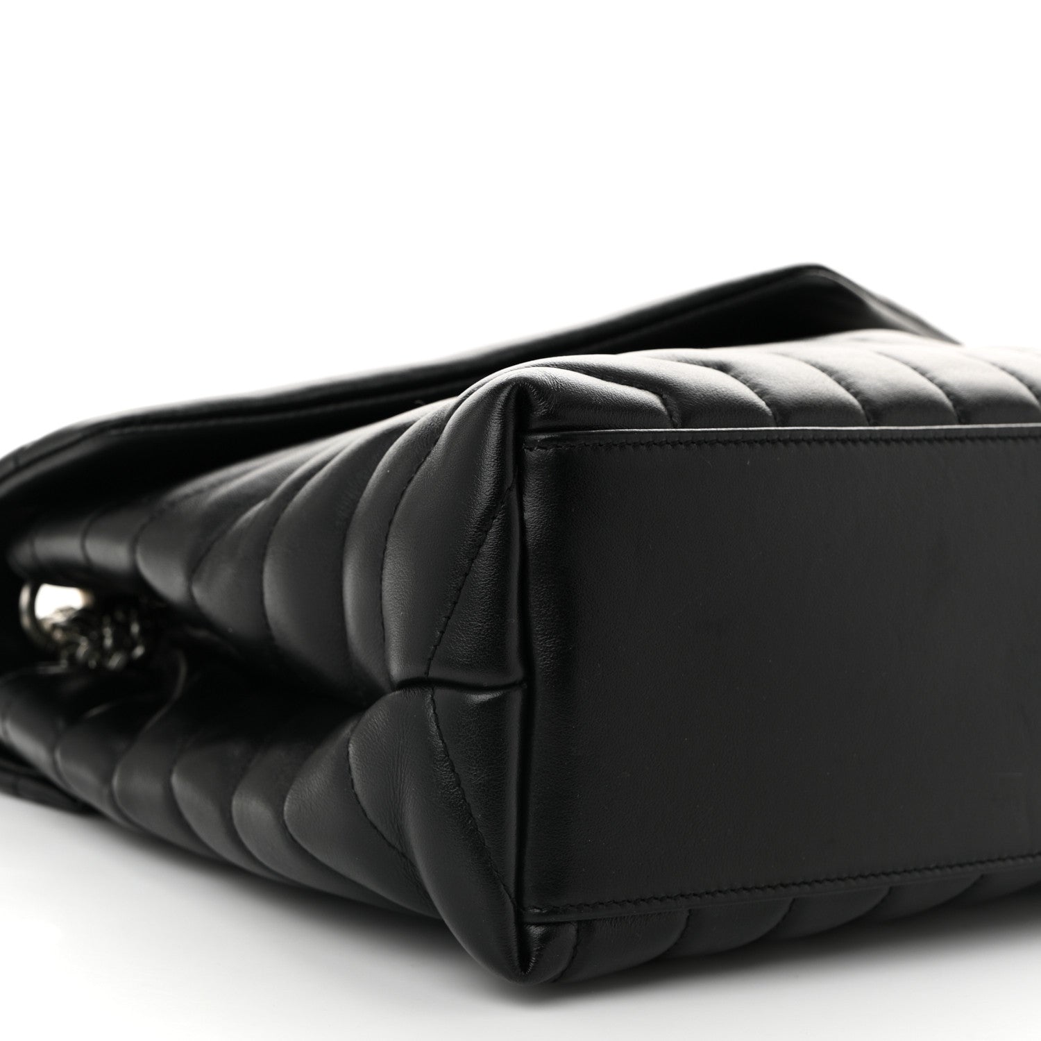 Saint Laurent Calfskin Y Quilted Monogram Medium Loulou Chain Satchel Black 9 of 10