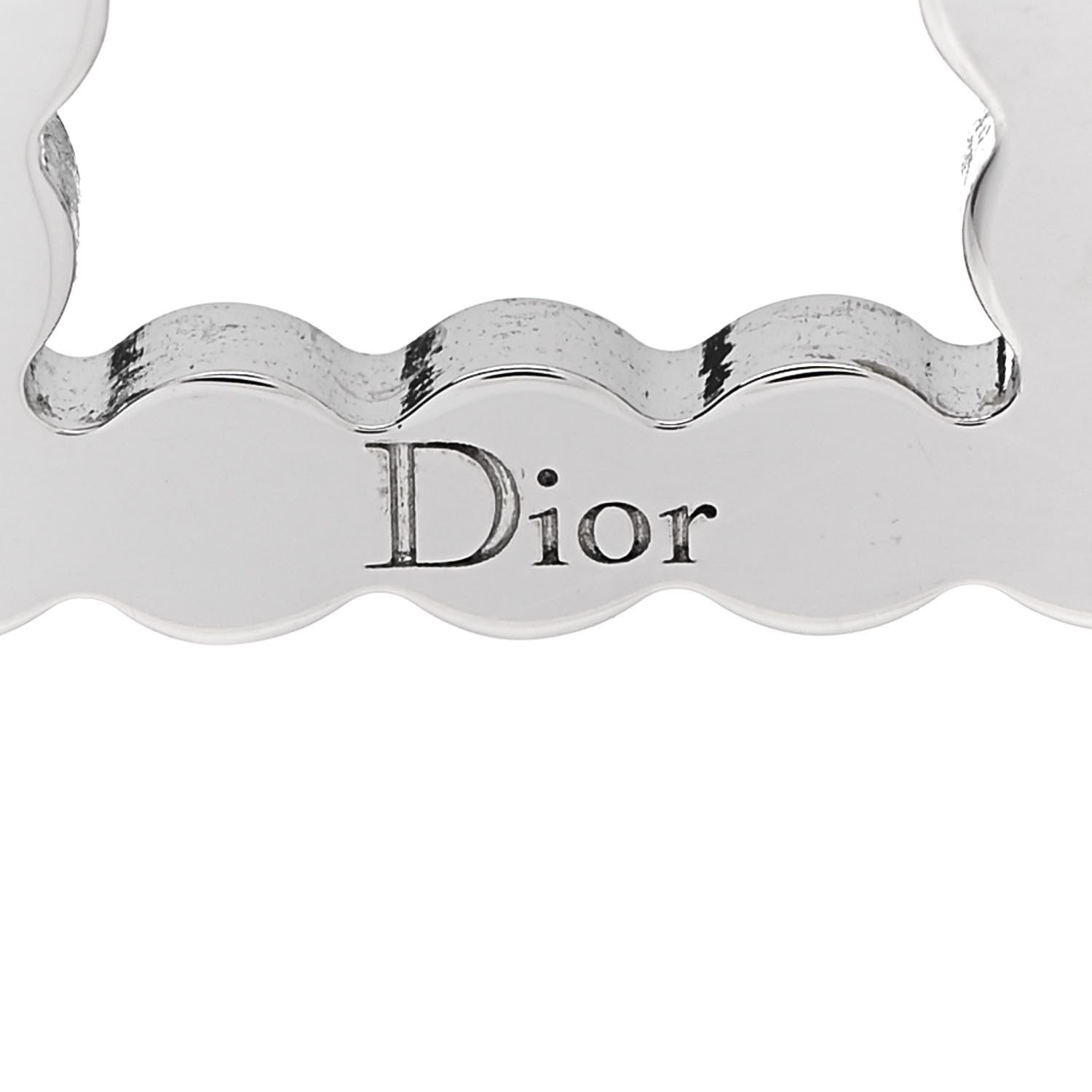 Christian Dior Crystal CD Earrings Silver 4 of 4