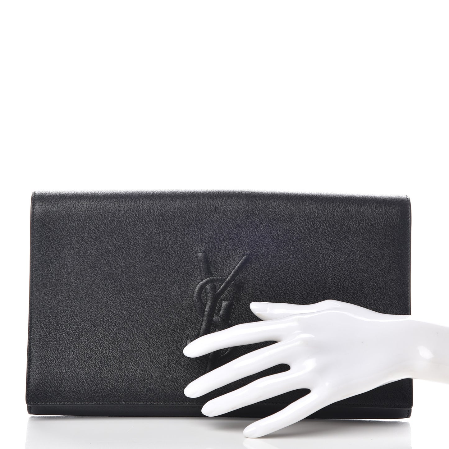 Calfskin Monogram Large Belle De Jour Clutch Black