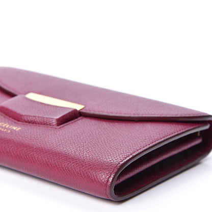 Celine Grained Calfskin Medium Trotteur Multifunction Flap Wallet Plum 8 of 8