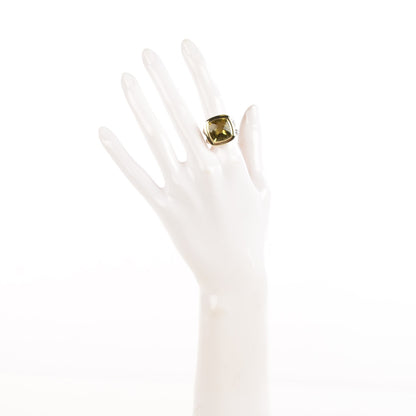 David Yurman Sterling Silver 18K Yellow Gold Peridot 11mm Albion Ring 52 6 2 of 4