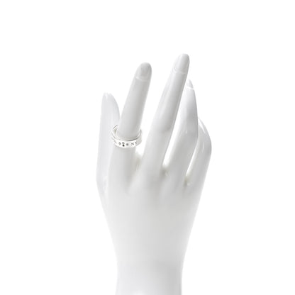 Tiffany Sterling Silver Diamond Locks Ring 58 8.25 2 of 4