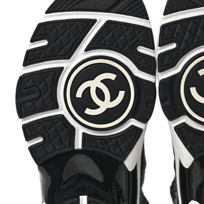 Chanel Fabric Suede Calfskin Womens CC Sneakers 36.5 Black Grey 7 of 7